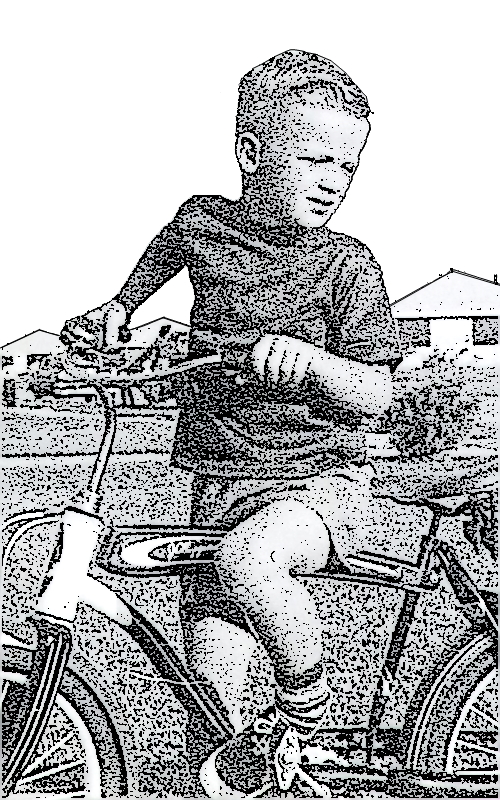 Tommy MichelFirst bicycle, age 5Photo-Art by Thom