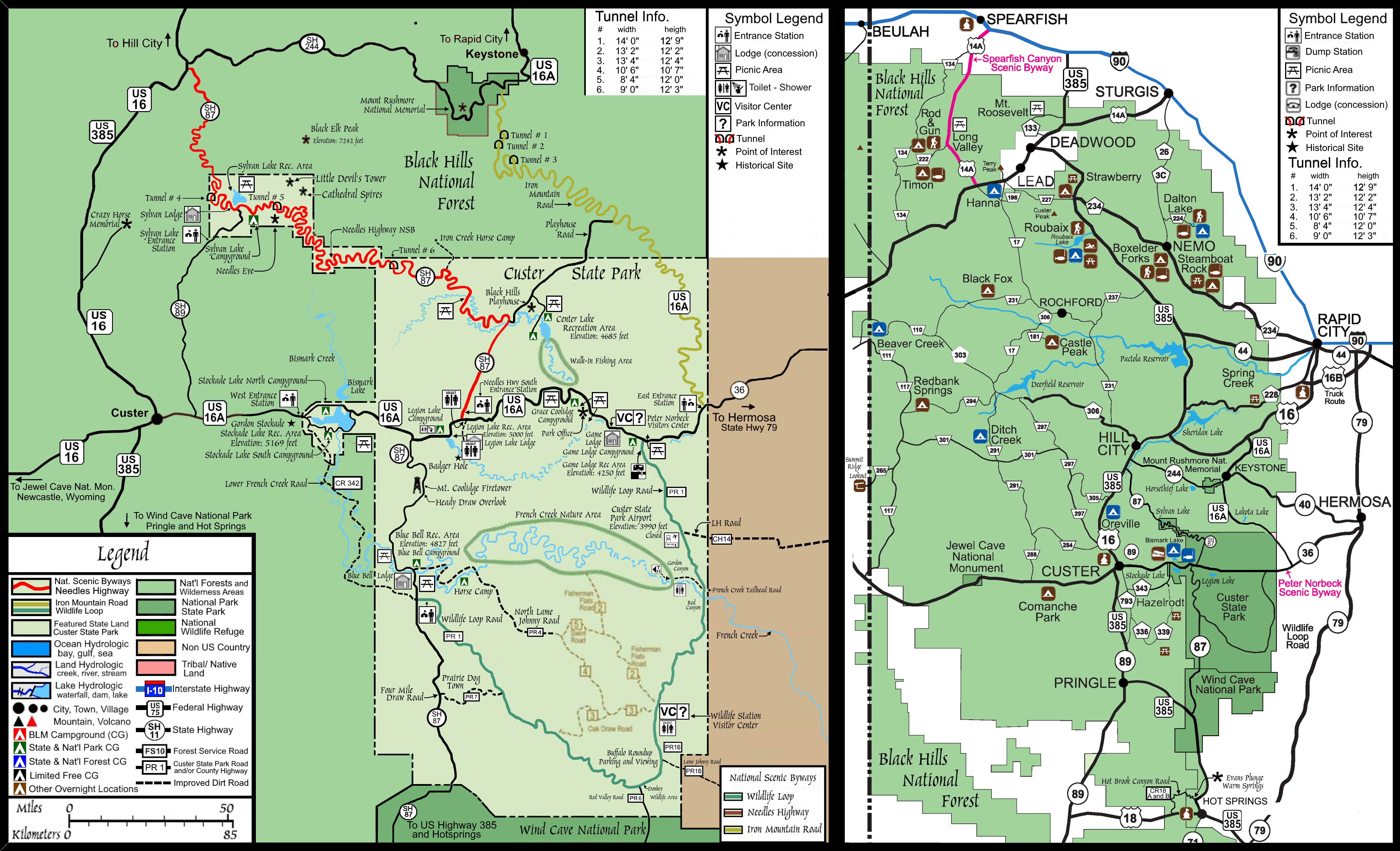 The Mountain Passage, North American ContinentSouth Dakota: Custer State Park-Black Hills Map