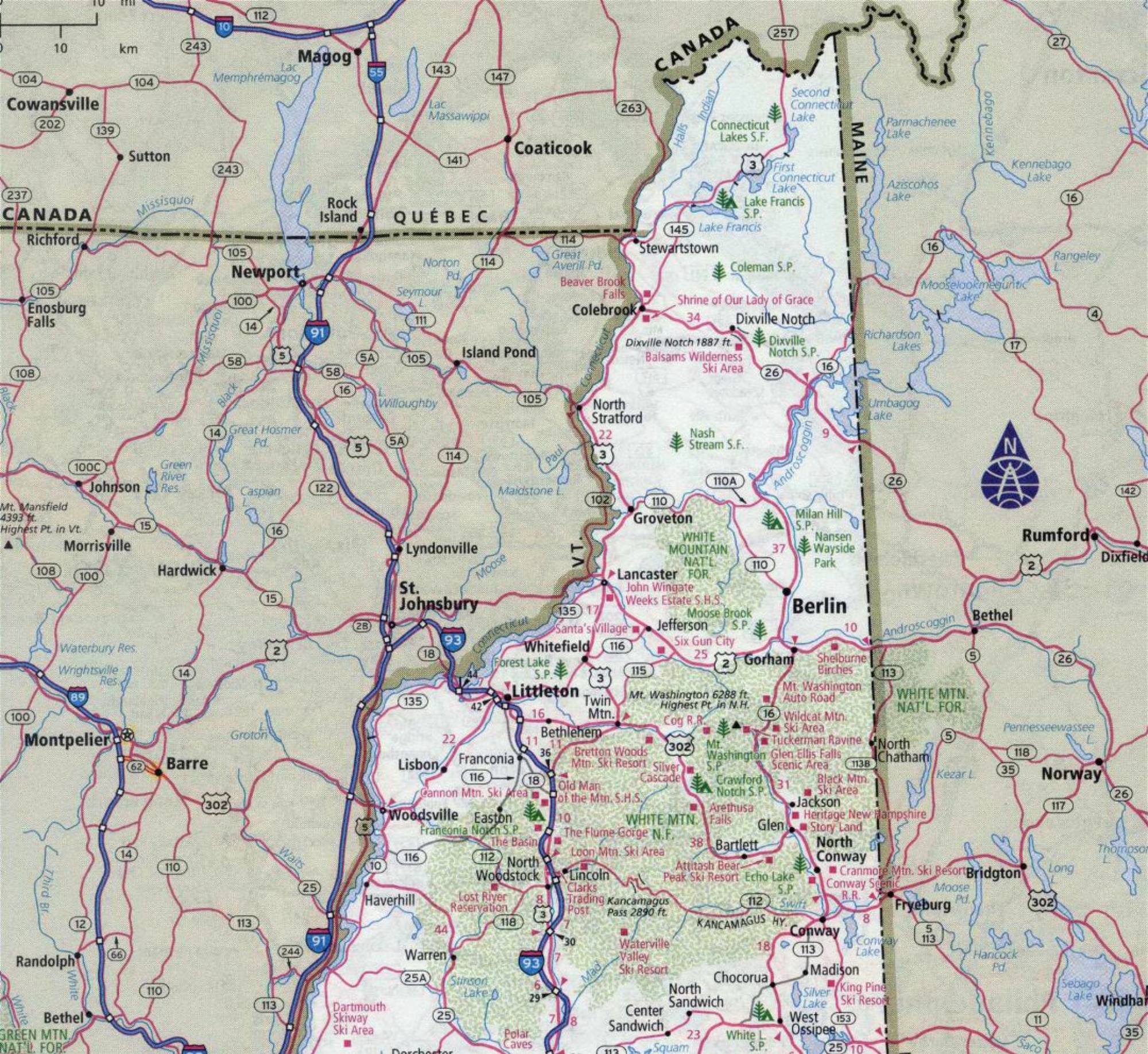 The Roadpath JourneysThe Northern Tier RouteNew Hampshire Roadpath Map
