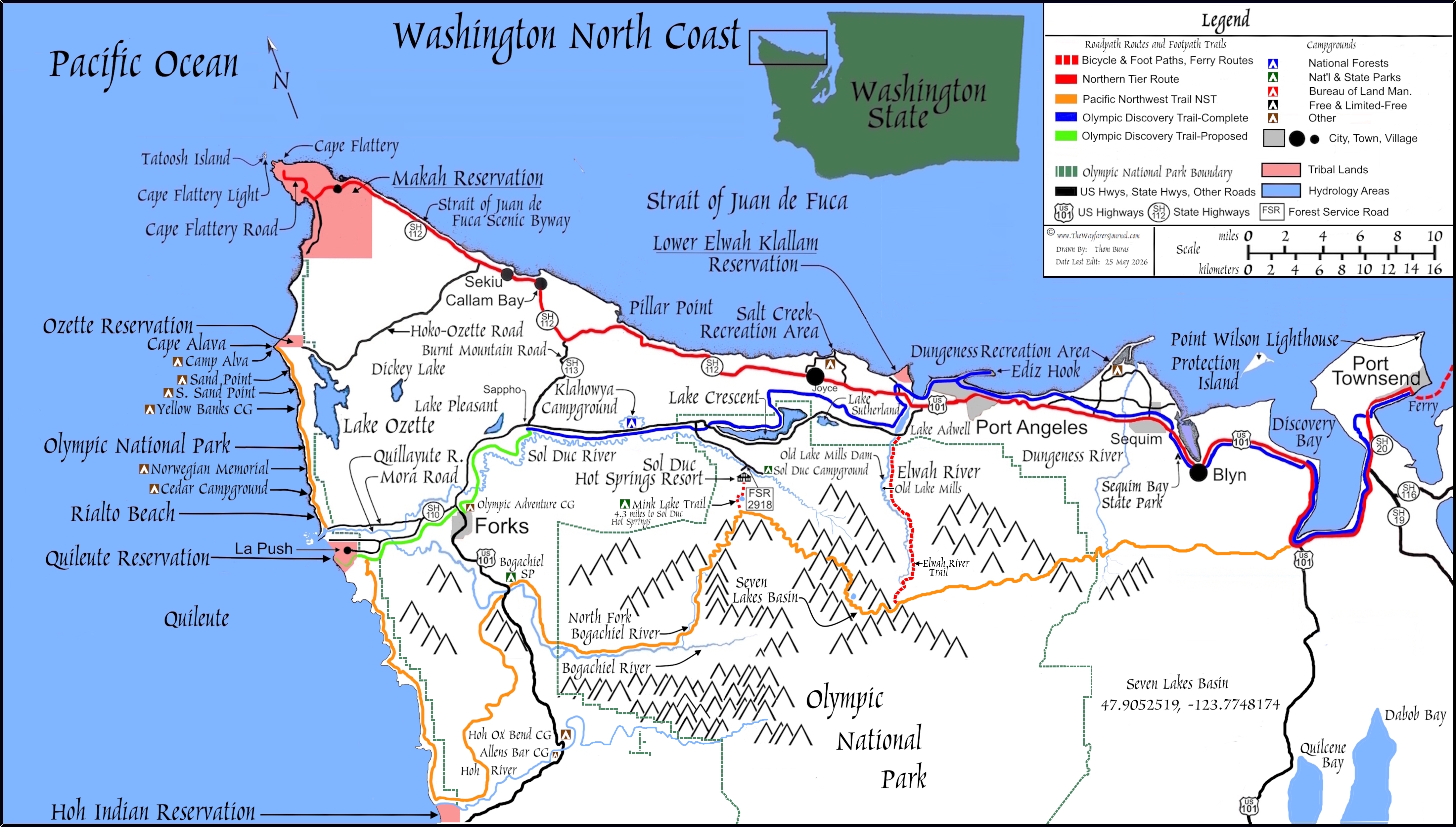 The Roadpath JourneysThe Northern Tier RouteWashington Roadpath Map