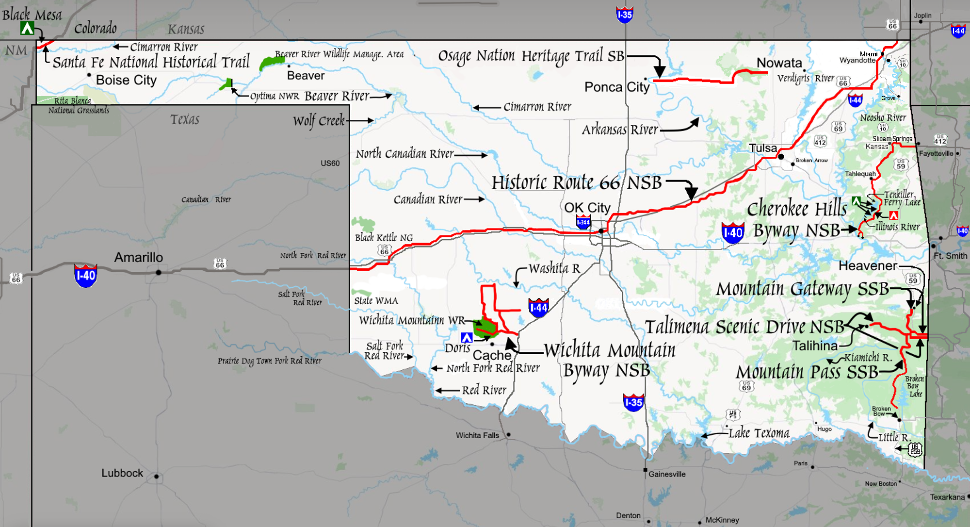 The Steps: The Steps Afield The Oklahoma Scenic Byways Map