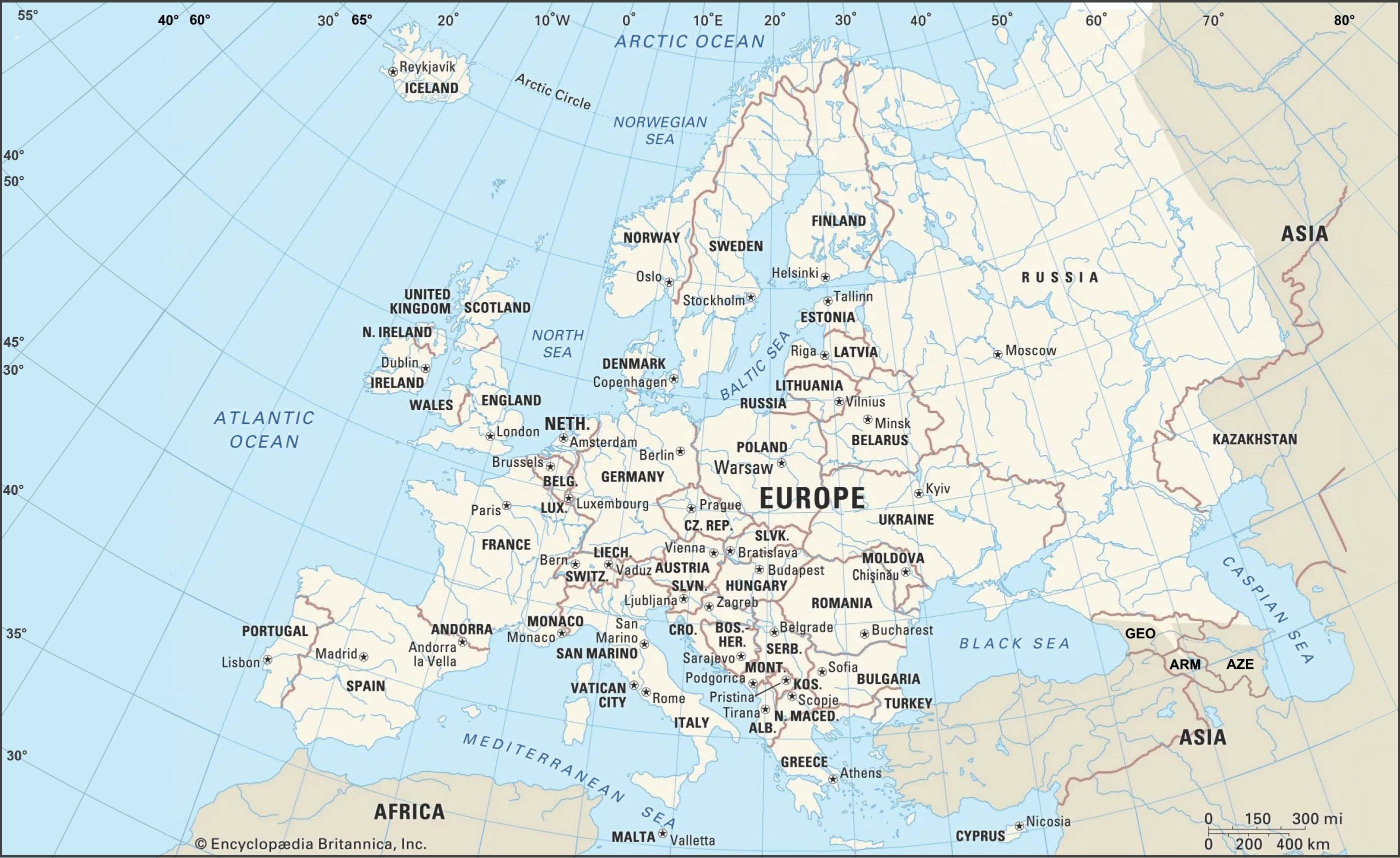The Continent of EuropeanThe Geographical Regions