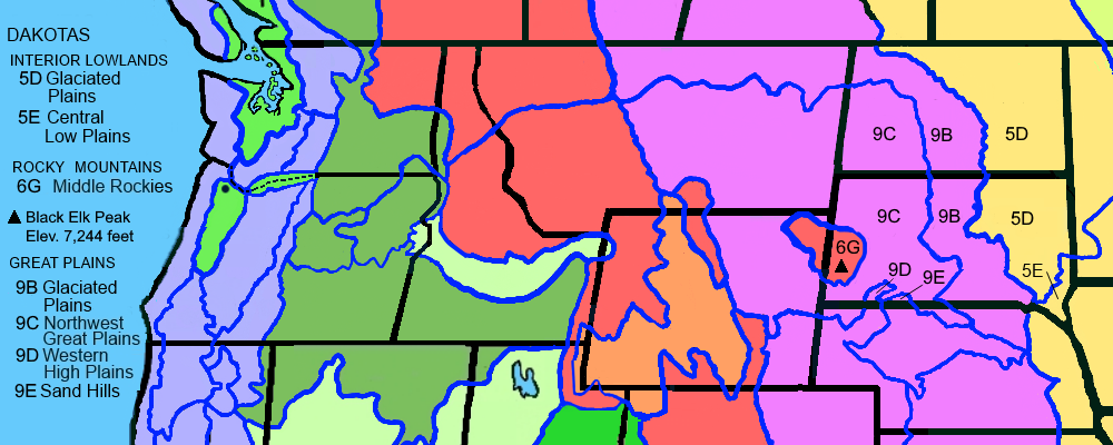 Map of Northwestern United StatesThe Interior Lowlands: The Dakotas