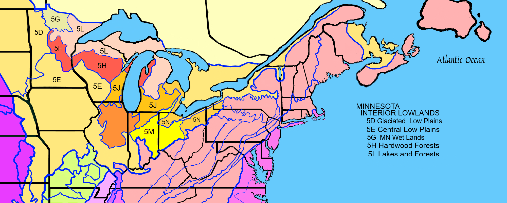 Map of Northeastern United StatesThe Interior Lowland: Minnesota