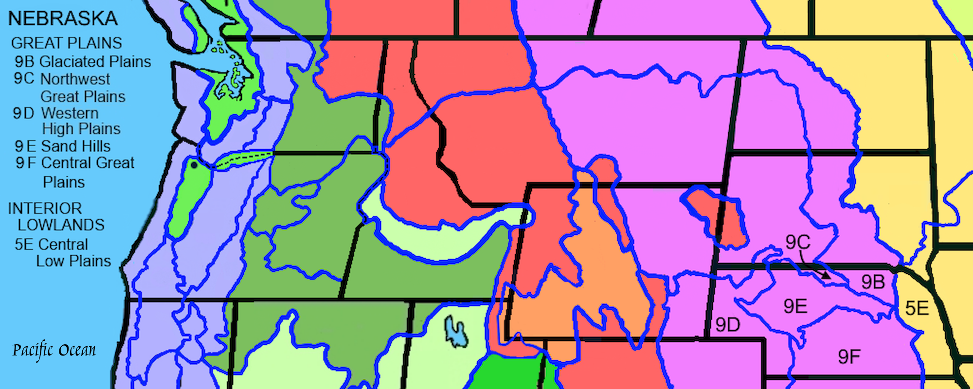Map of Northwestern United StatesThe Interior Lowlands: Nebraska