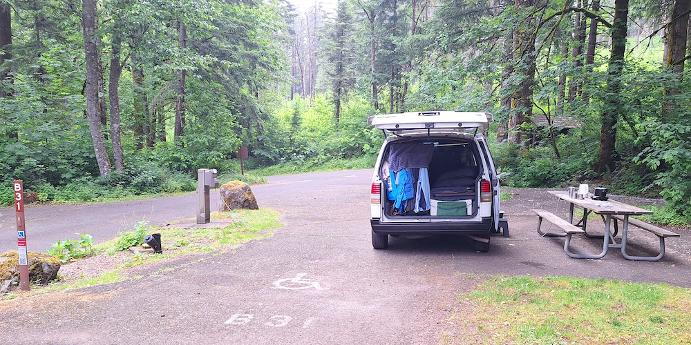 Ainsworth State Park Campgroundin the Columbia River Gorge NSA