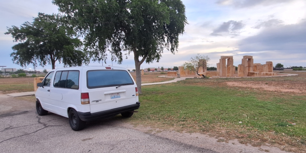 The 1996 Aerostar, April, 2024 JourneyOdessa UT Campus, Stonehenge Replica