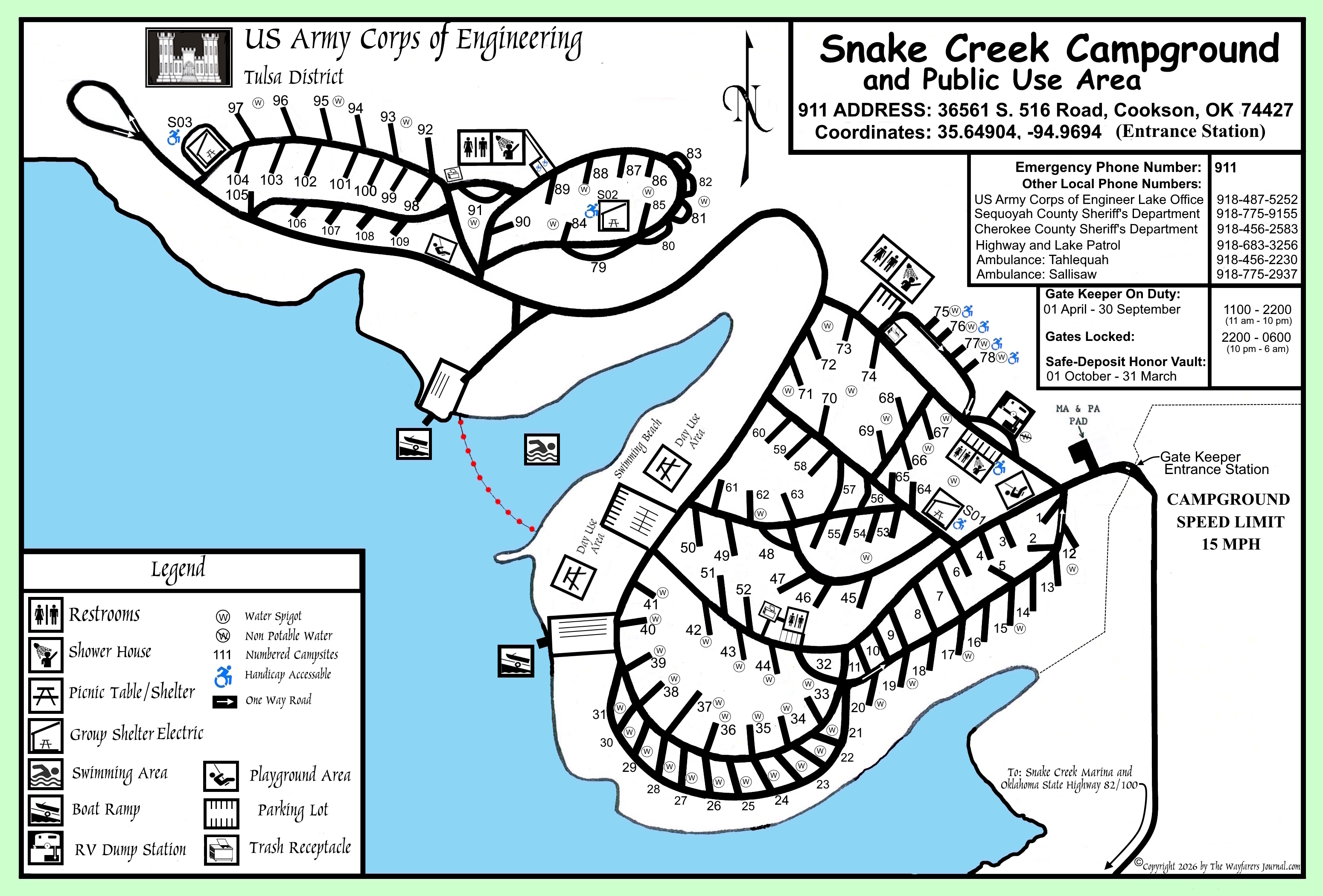 The Mountage Passage, The Modern ManCampgrounds of the US: OklahomaThe Snake Creek USACE Campground